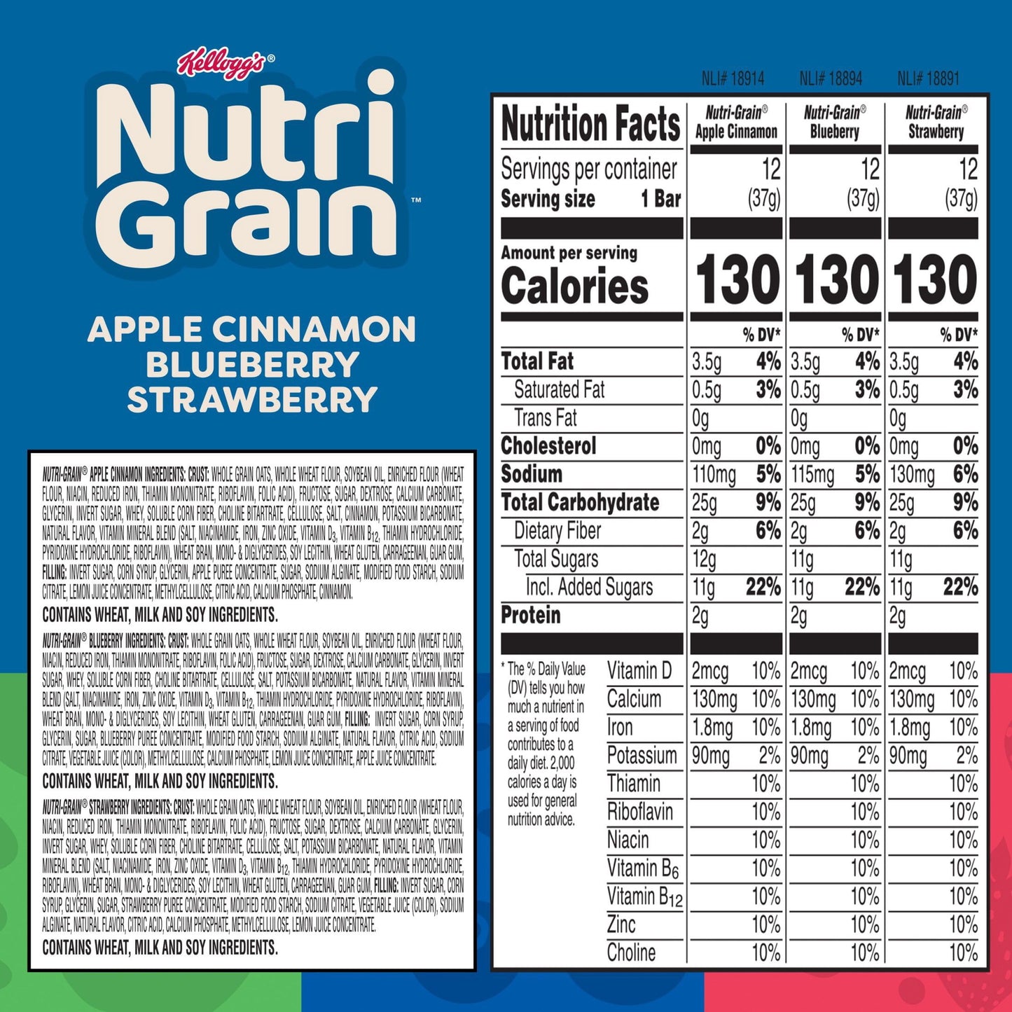 Nutri-Grain Breakfast Bars Variety Pack, 1.3 oz., 36 pk.