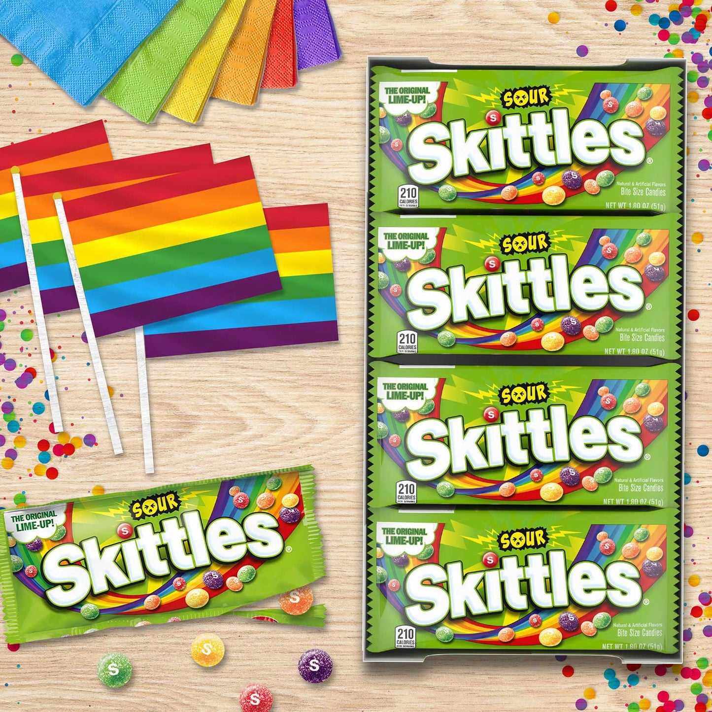 Skittles Sour Fruity Chewy Candy, Full Size, 1.8 oz., 24 pk.