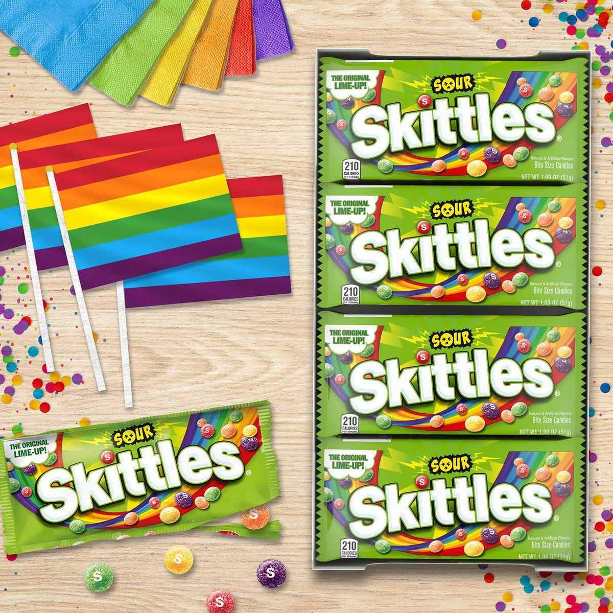 Skittles Sour Fruity Chewy Candy, Full Size, 1.8 oz., 24 pk.