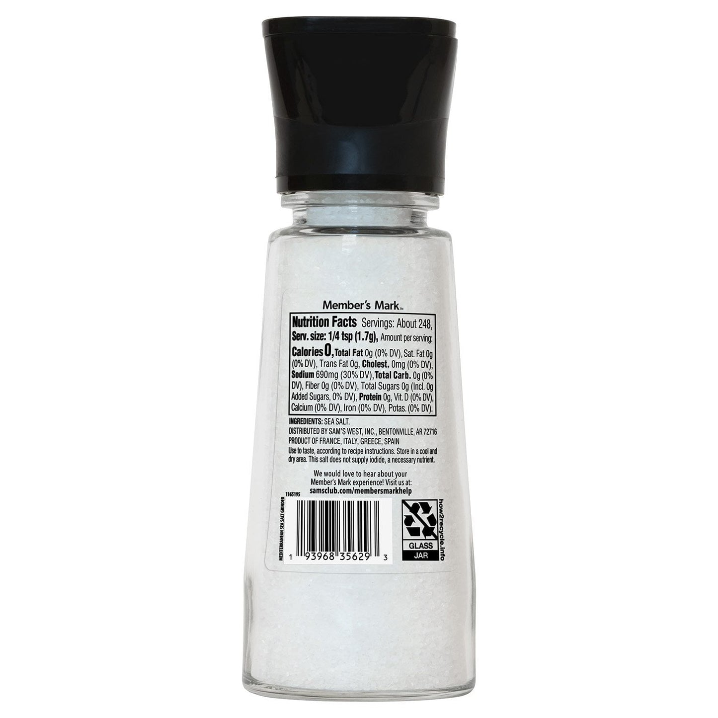 Member's Mark Mediterranean Sea Salt Grinder, 14.9 oz.