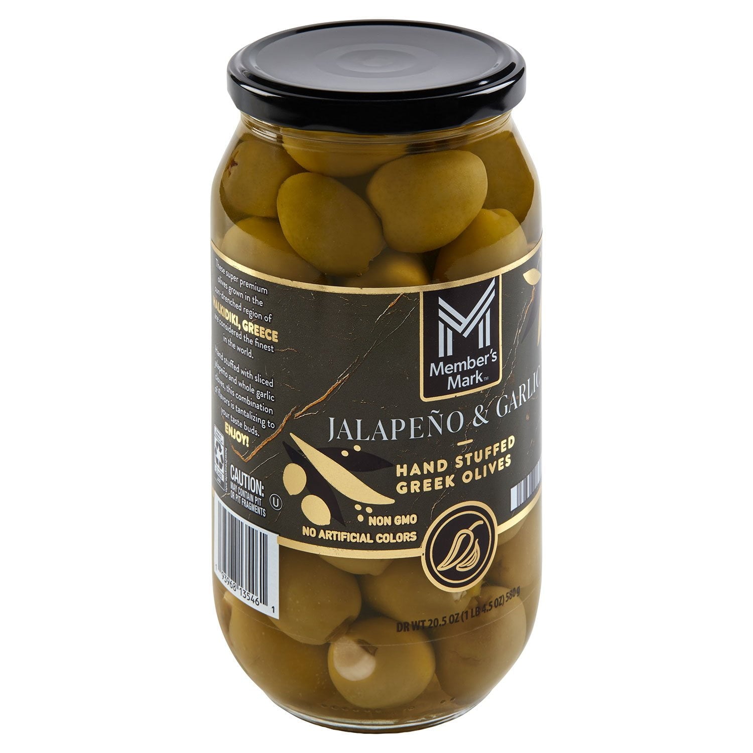 Member's Mark Jalapeno and Garlic Stuffed Olives, 20.5 oz.