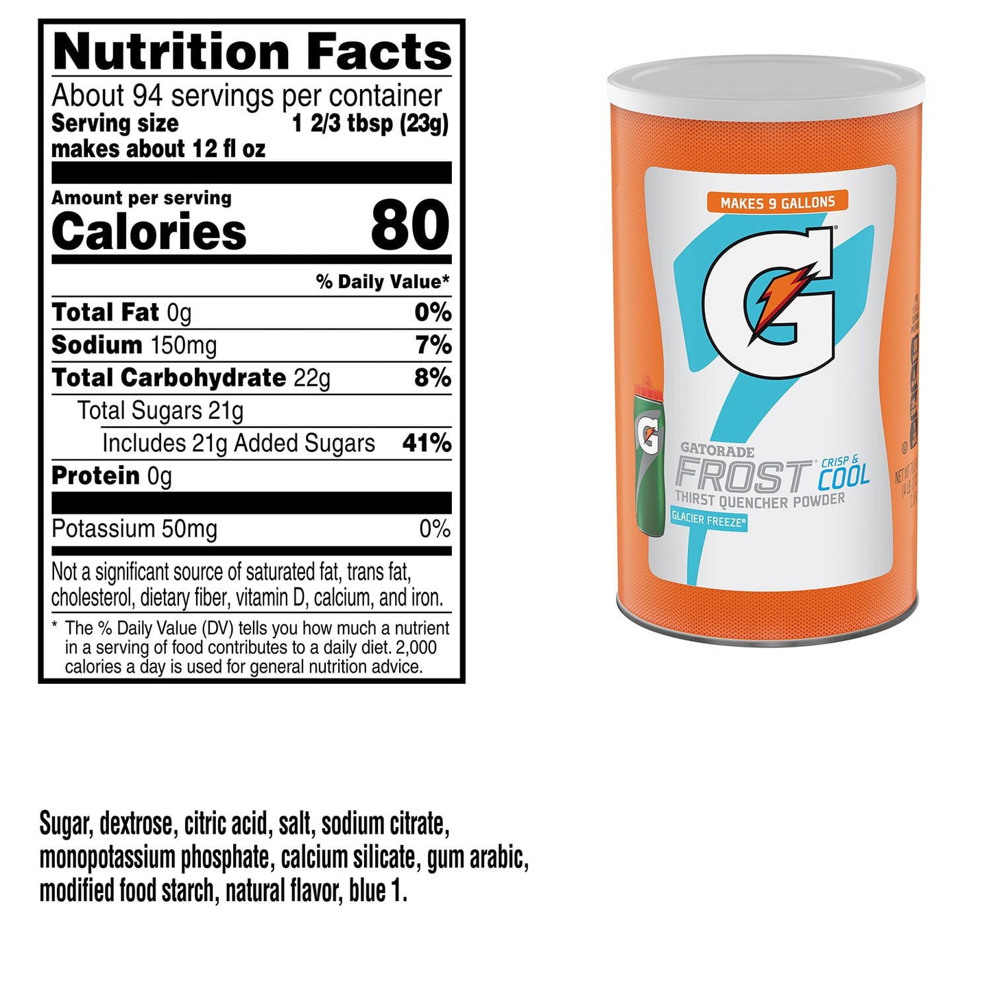 Gatorade Frost Thirst Quencher Powder, Glacier Freeze 76.5 oz.