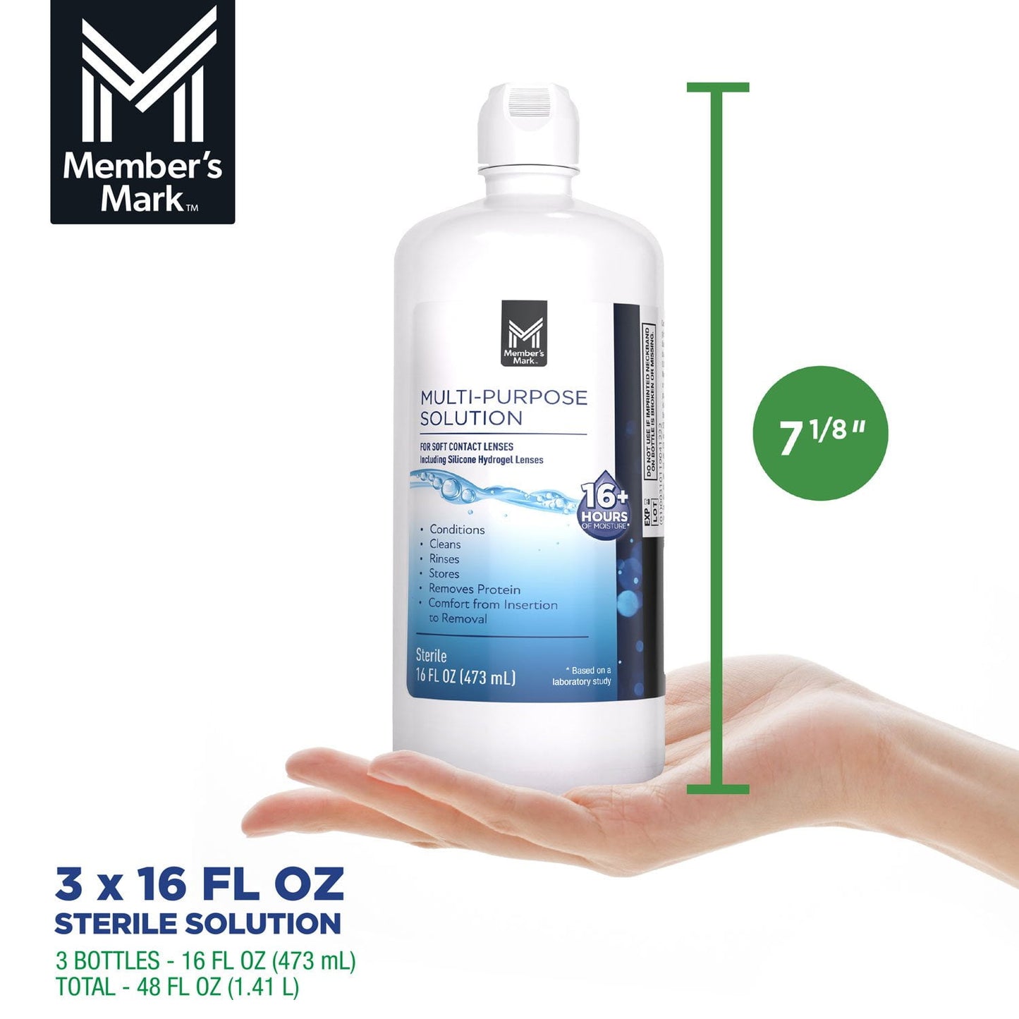 Member's Mark Multi-Purpose Contact Lens Solution, 16 fl. oz., 3 pk.