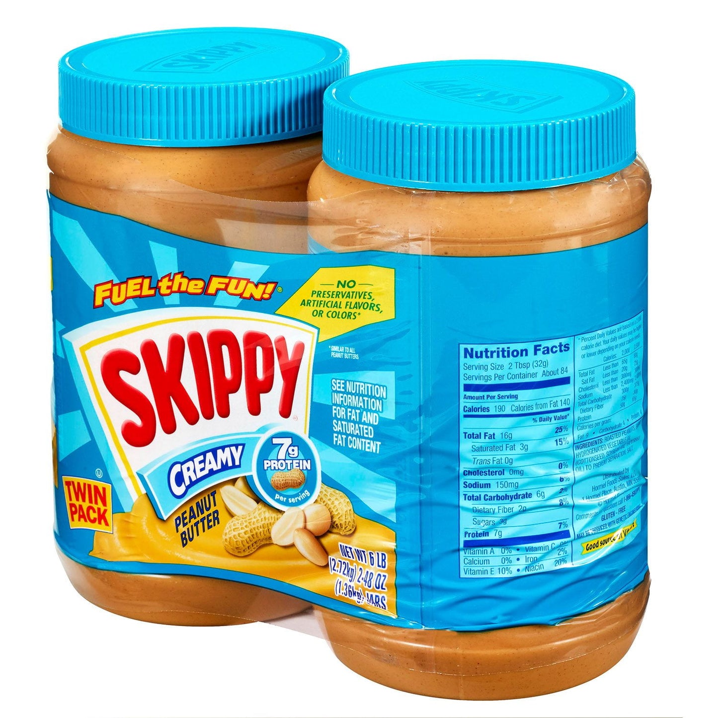 Skippy Creamy Peanut Butter Spread, 48 oz., 2 pk.