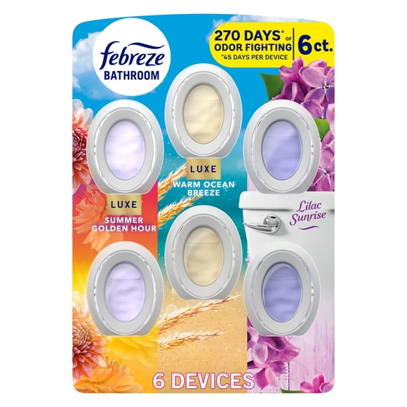 Febreze Bathroom Air Freshener, Spring Mix, 6 ct.