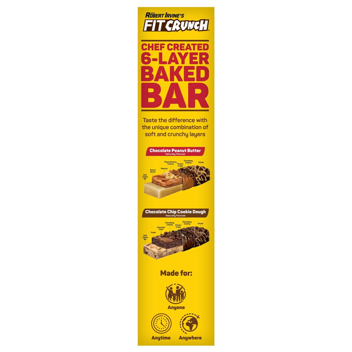 Chef Robert Irvine's FITCRUNCH High Protein Baked Bars, Variety Pack, 1.62 oz. 18 ct.