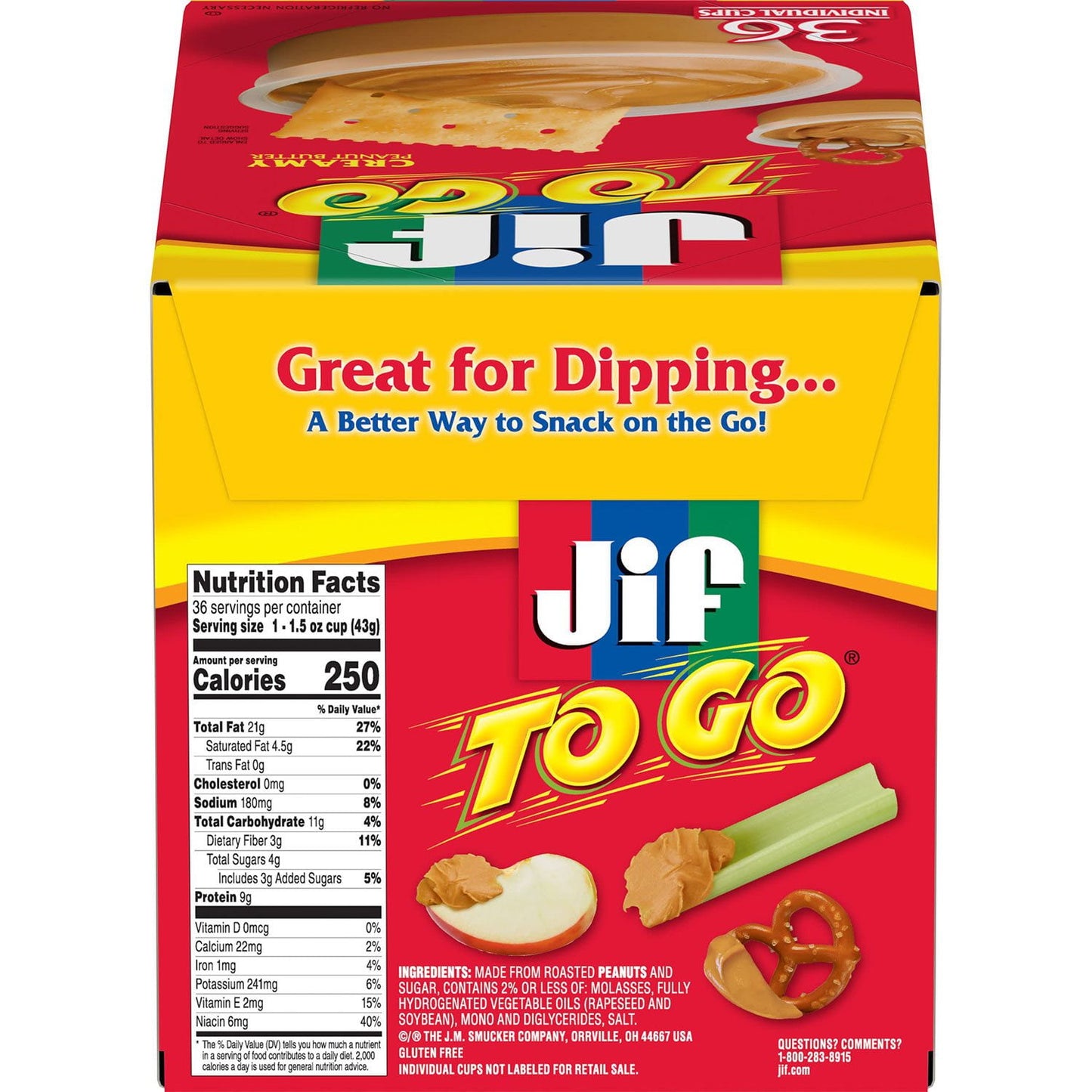 Jif-To-Go Creamy Peanut Butter, 36 ct.
