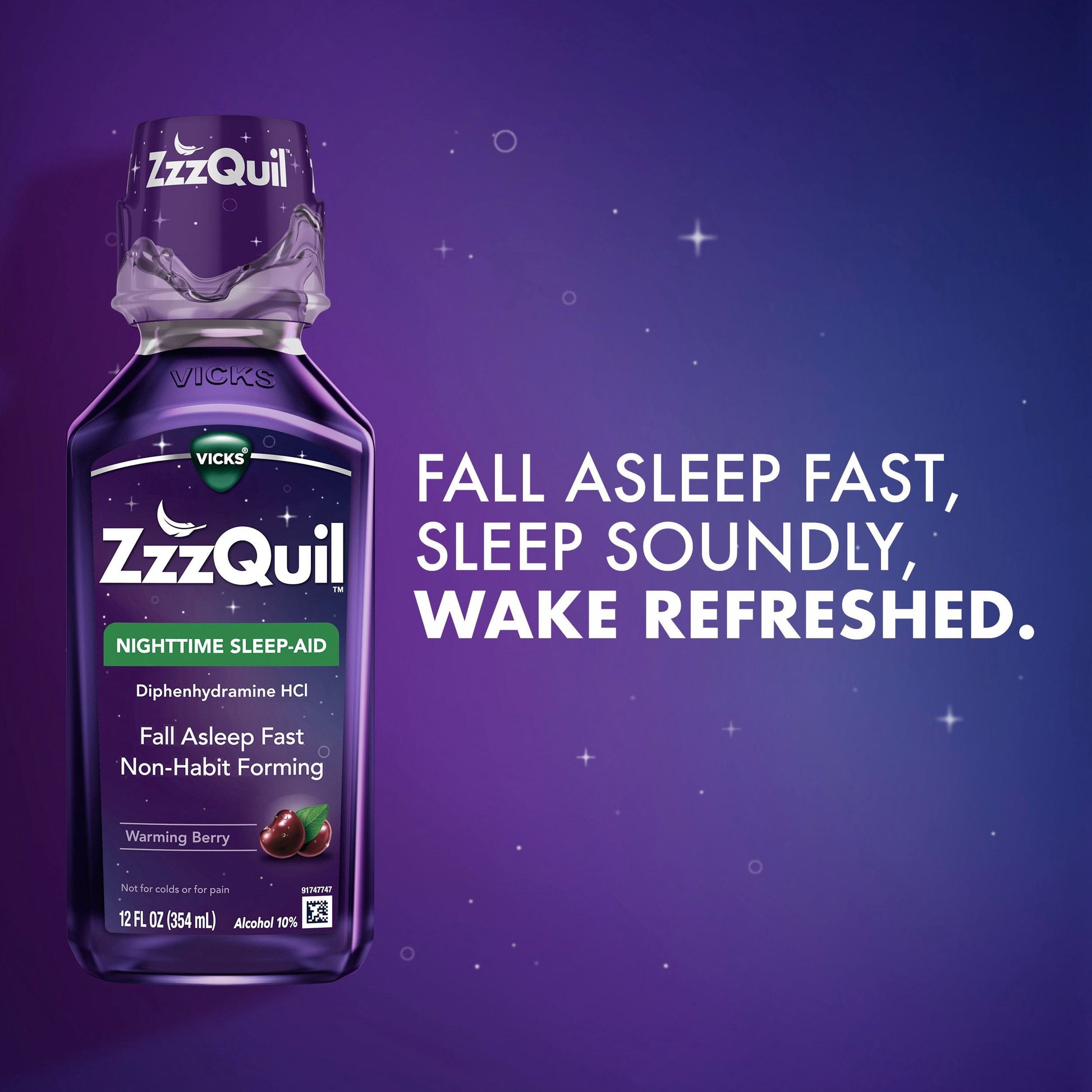 ZzzQuil Nighttime Sleep-Aid Liquid, Berry, 12 fl. oz., 3 pk.