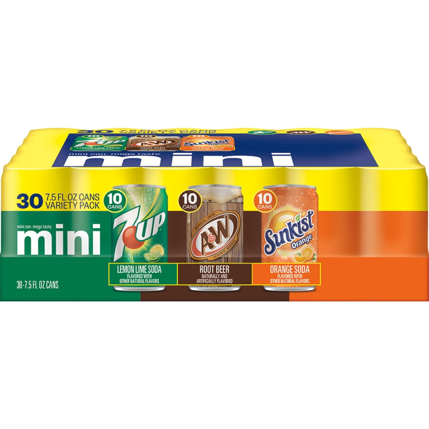 7UP, A&W Root Beer and Sunkist Variety Pack 7.5 fl. oz., 30 pk.