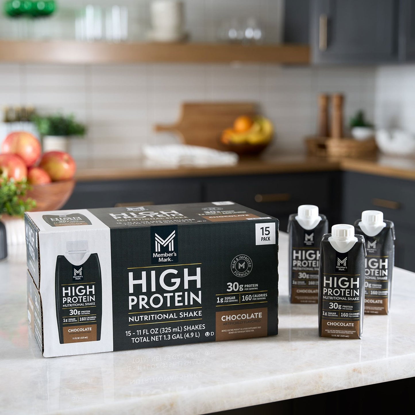 Member's Mark 30g High Protein Nutritional Shake, Chocolate 11 fl. oz., 15 pk.