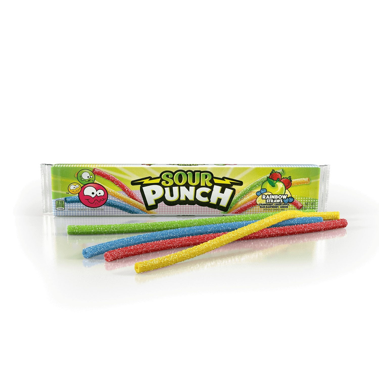 SOUR PUNCH Rainbow Straws, Chewy Candy, 2 oz., 24 ct.