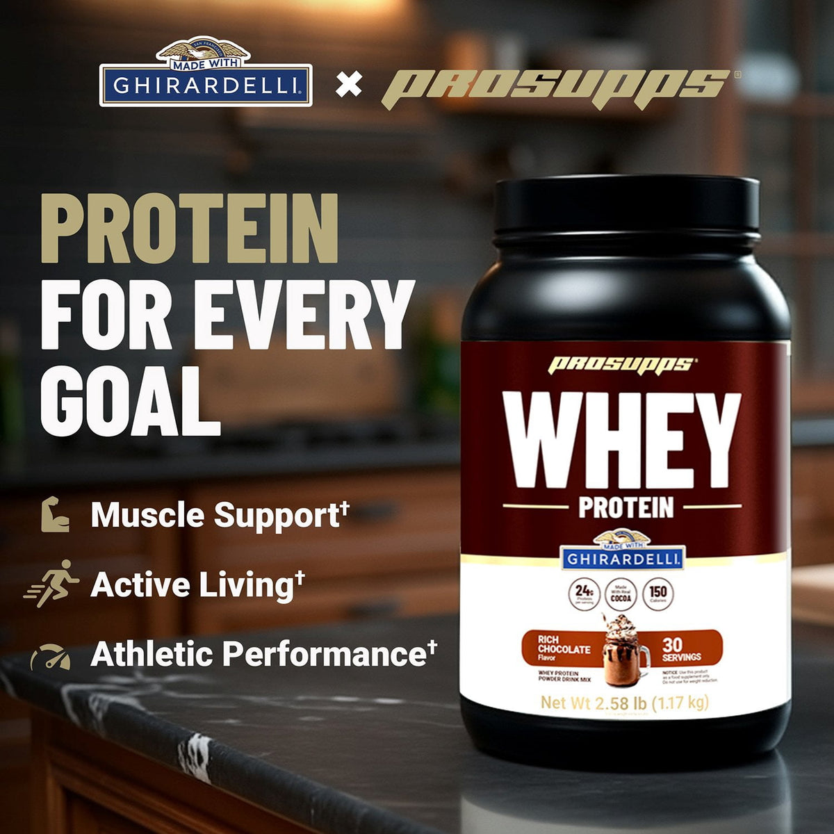 ProSupps Ghirardelli Whey Protein Powder Drink Mix, 2.58 lbs.