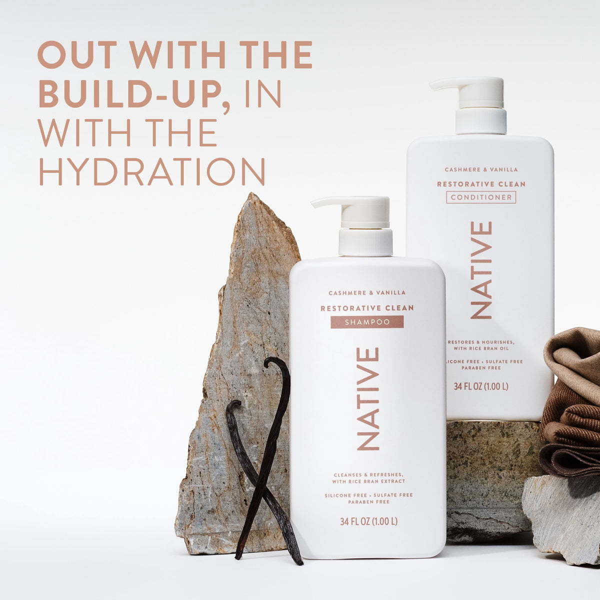 Native Restorative Clean Shampoo + Conditioner, 34 fl. oz., 2pk.