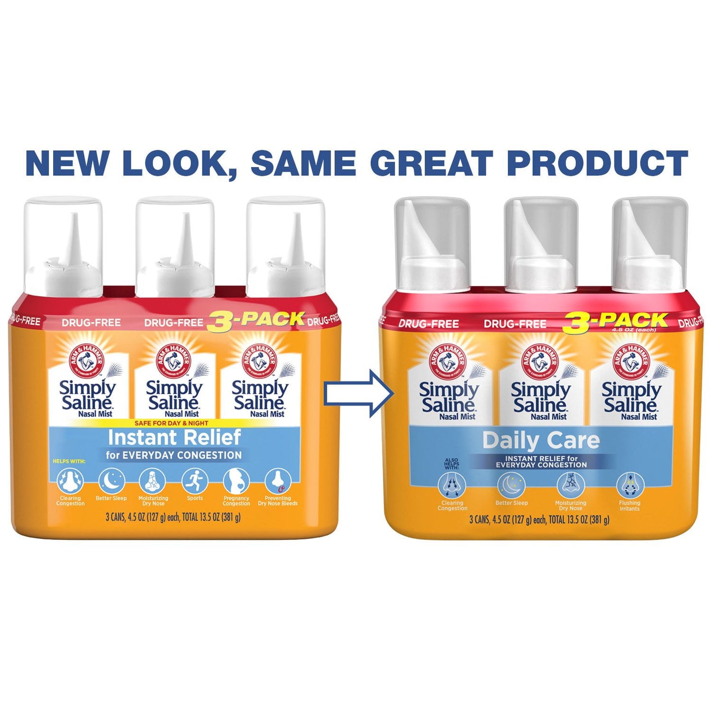 Arm & Hammer Simply Saline Nasal Relief, 4.5 oz., 3 pk.