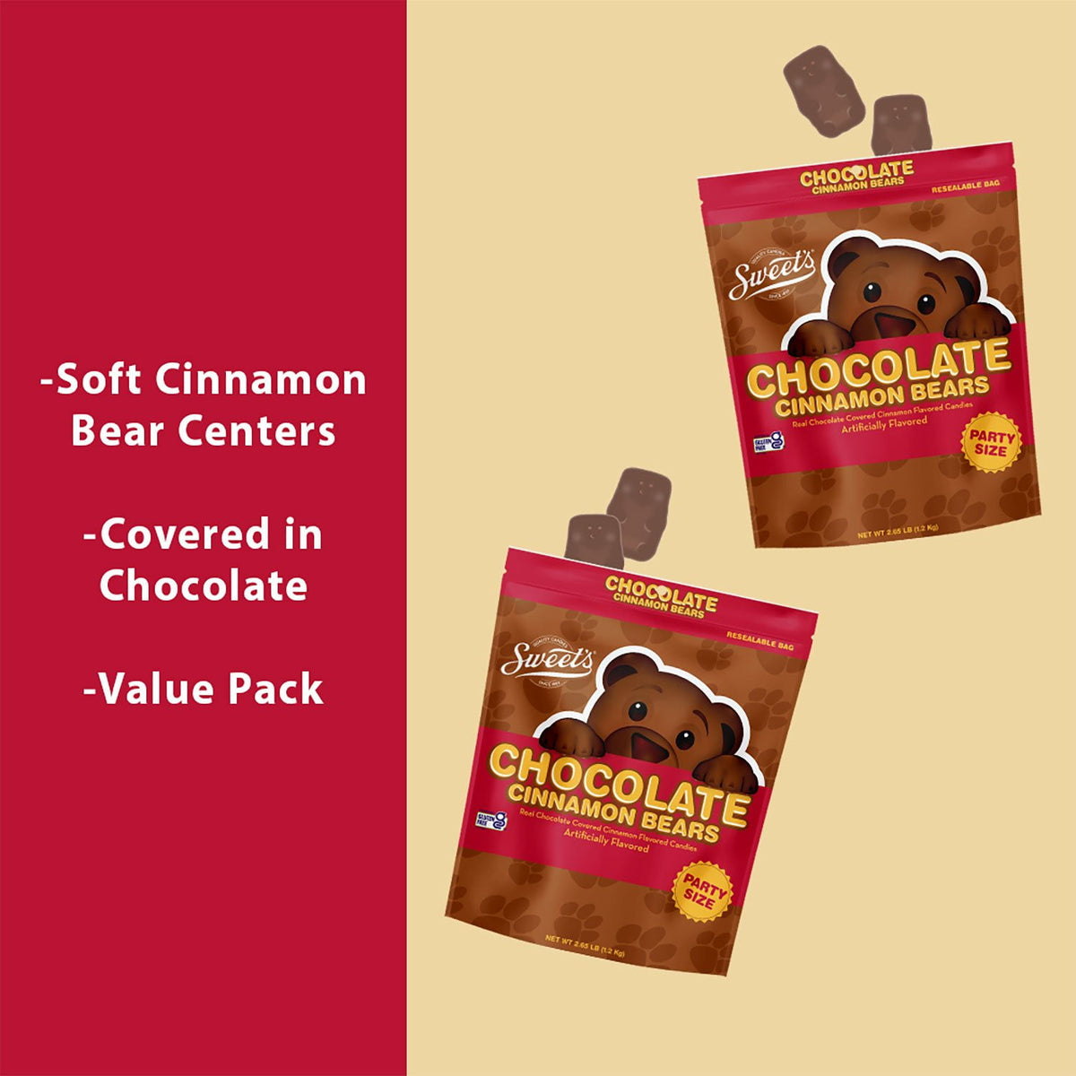 Sweet's Chocolate Cinnamon Bears, 2.65 lbs.