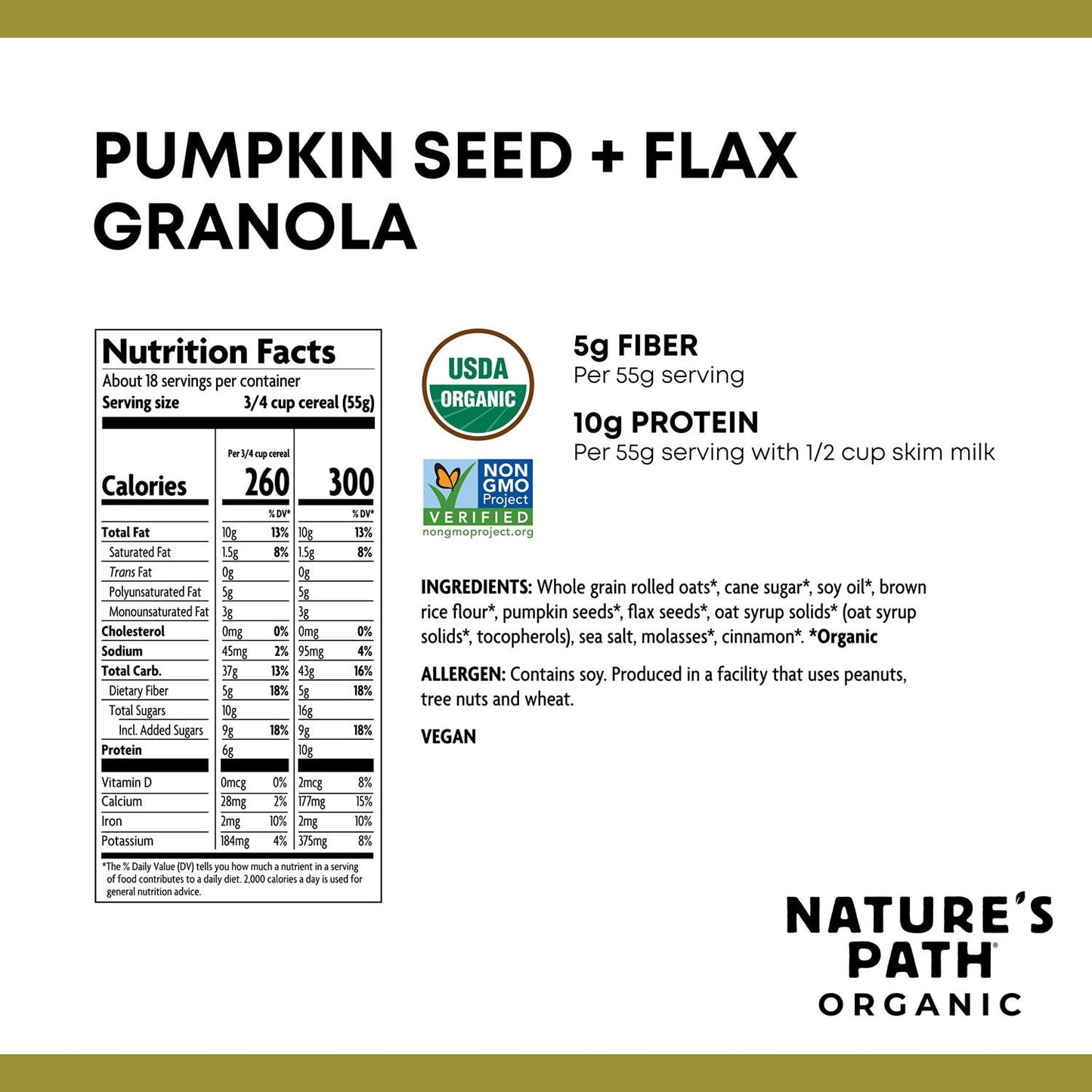 Nature's Path Organic Pumpkin Seed Plus Flax Granola, 35.3 oz.