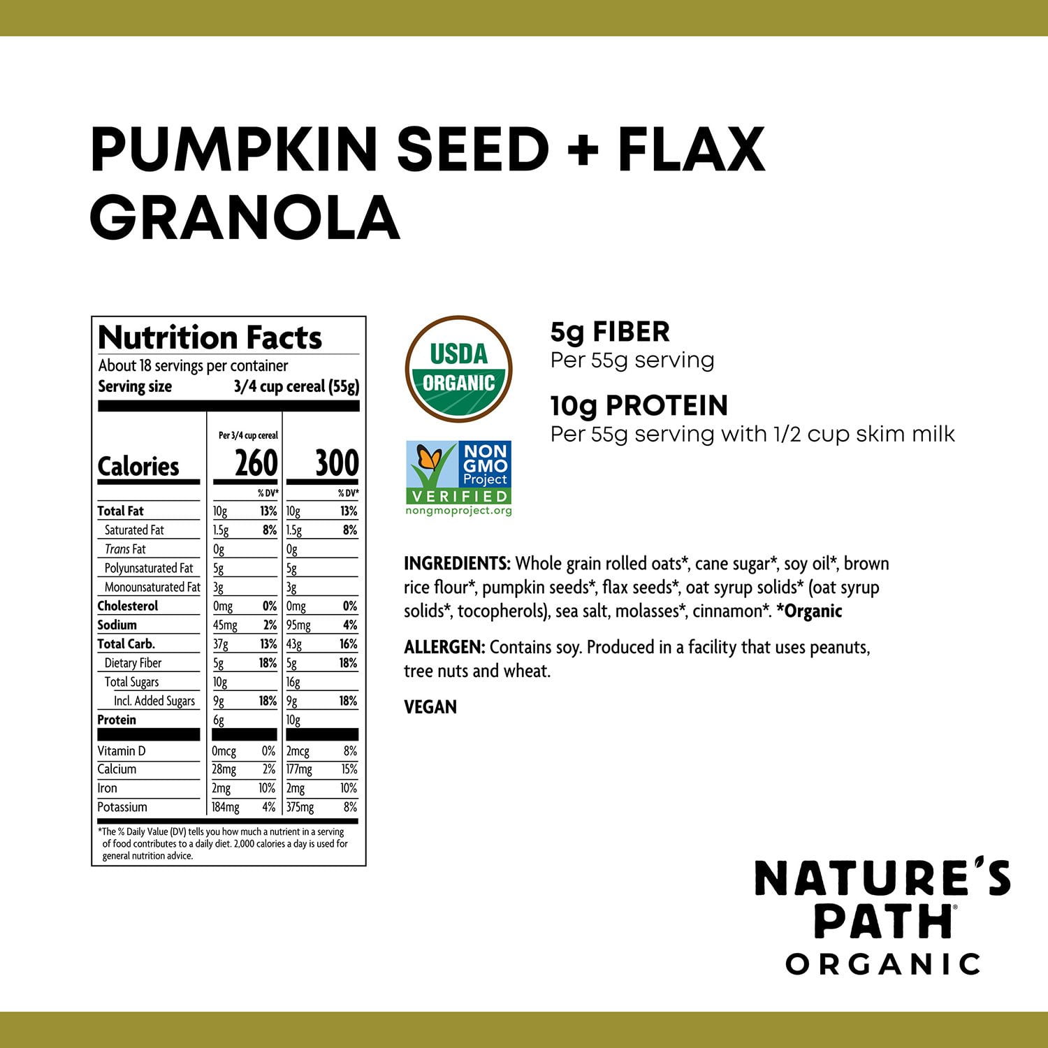 Nature's Path Organic Pumpkin Seed Plus Flax Granola, 35.3 oz.
