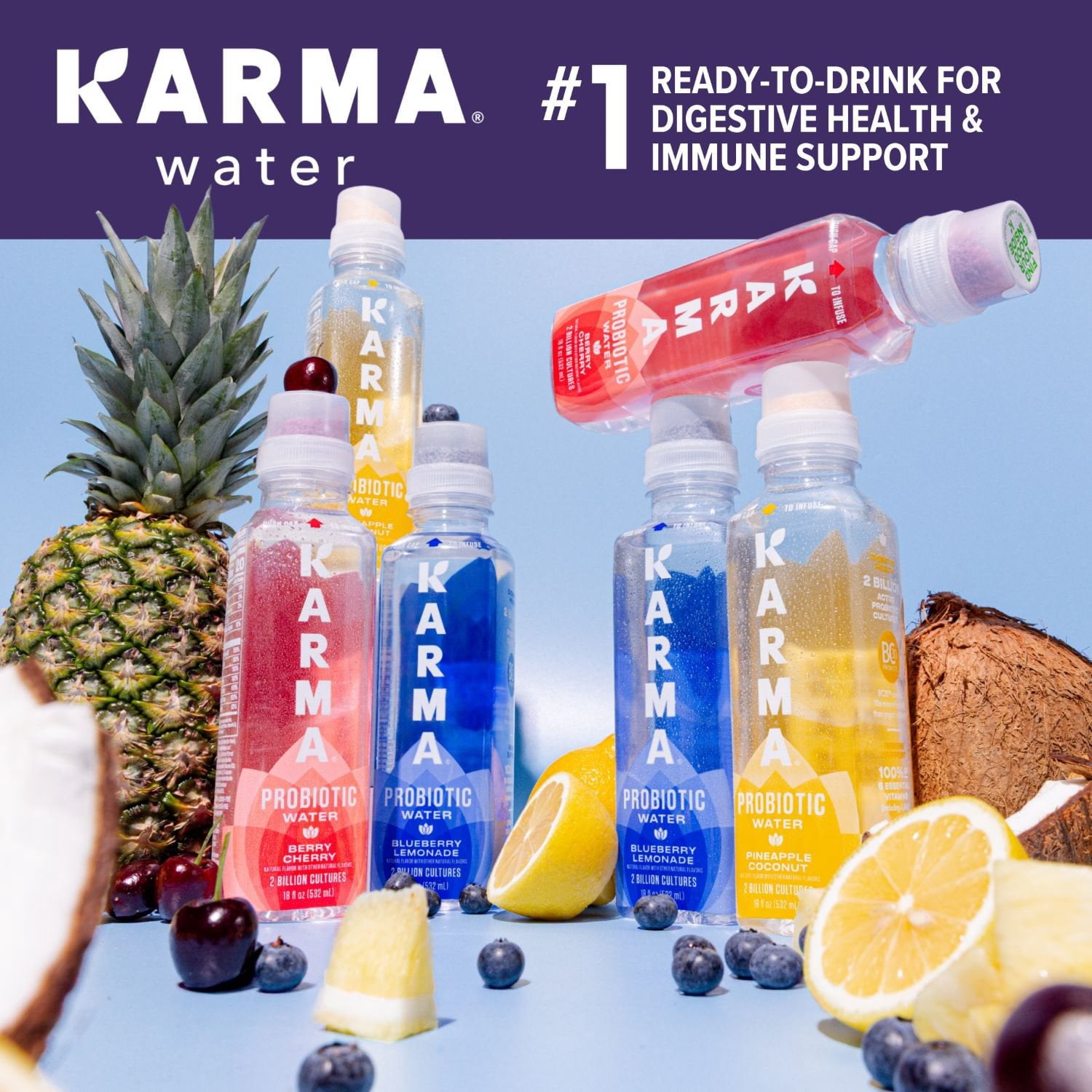 Karma Probiotic Water Variety Pack, 18 fl. oz., 12 pk.