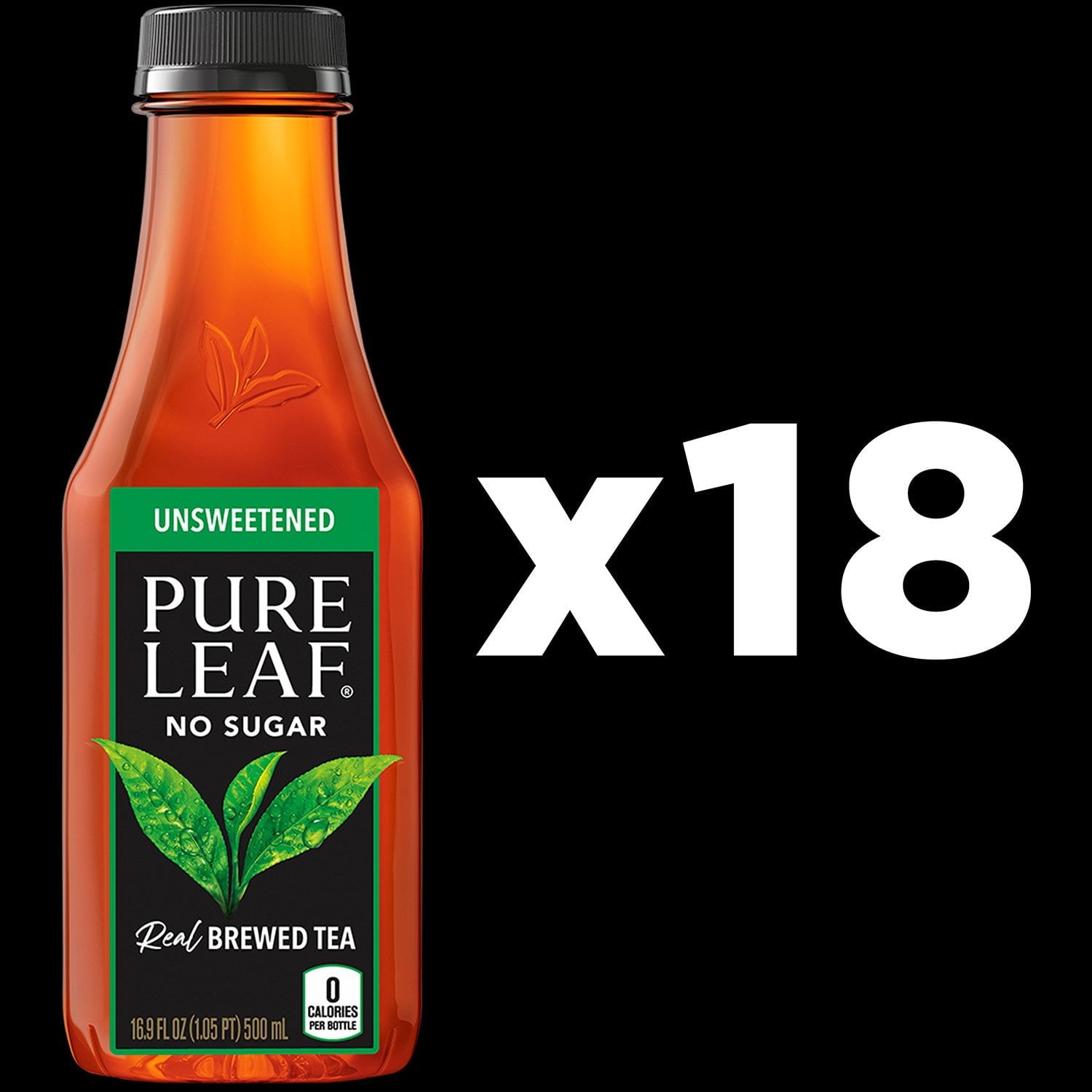 Pure Leaf Real Brewed Tea Unsweetened Black Tea 16.9 fl. oz., 18 pk.