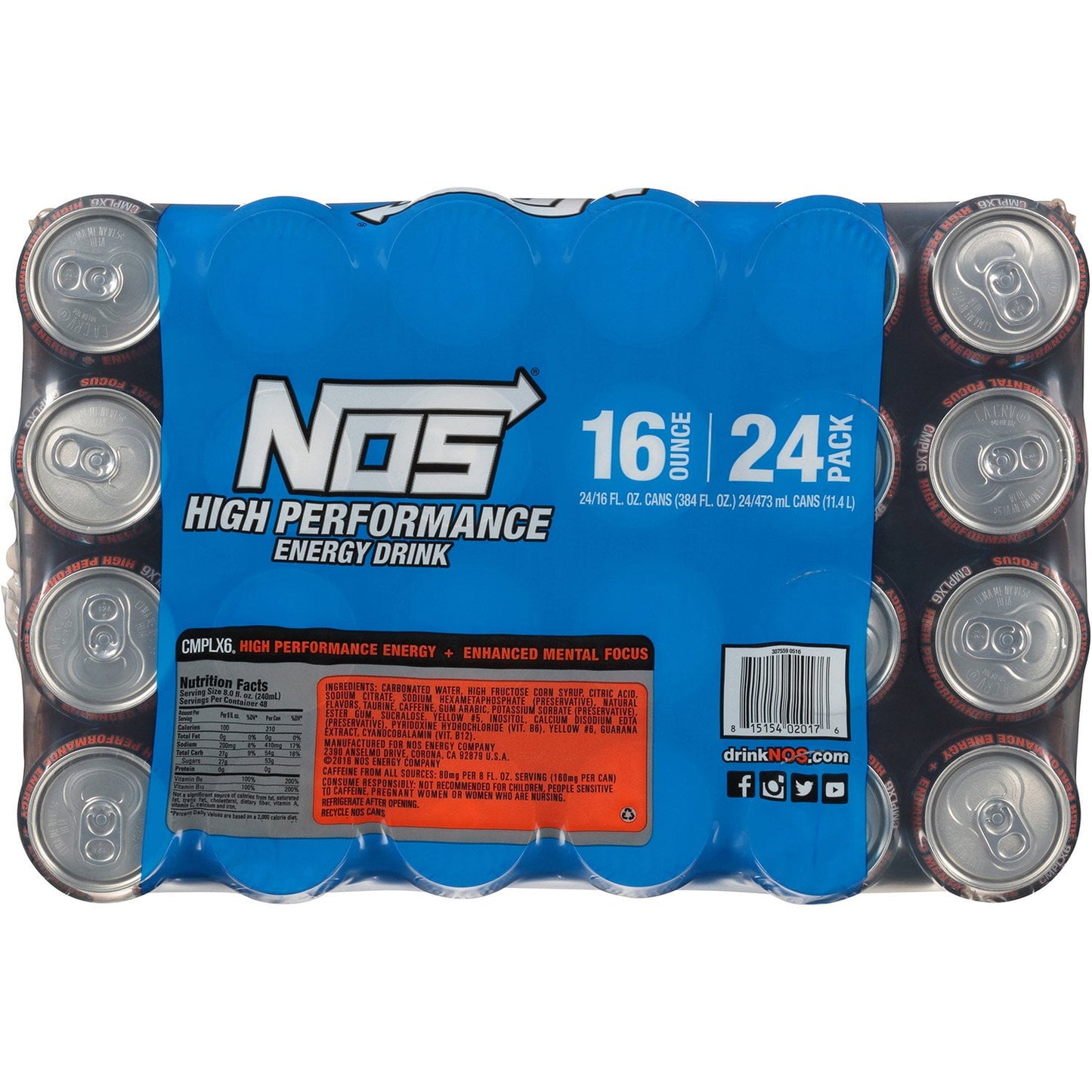 NOS High Performance Energy Drink, 16 fl. oz., 24 pk.