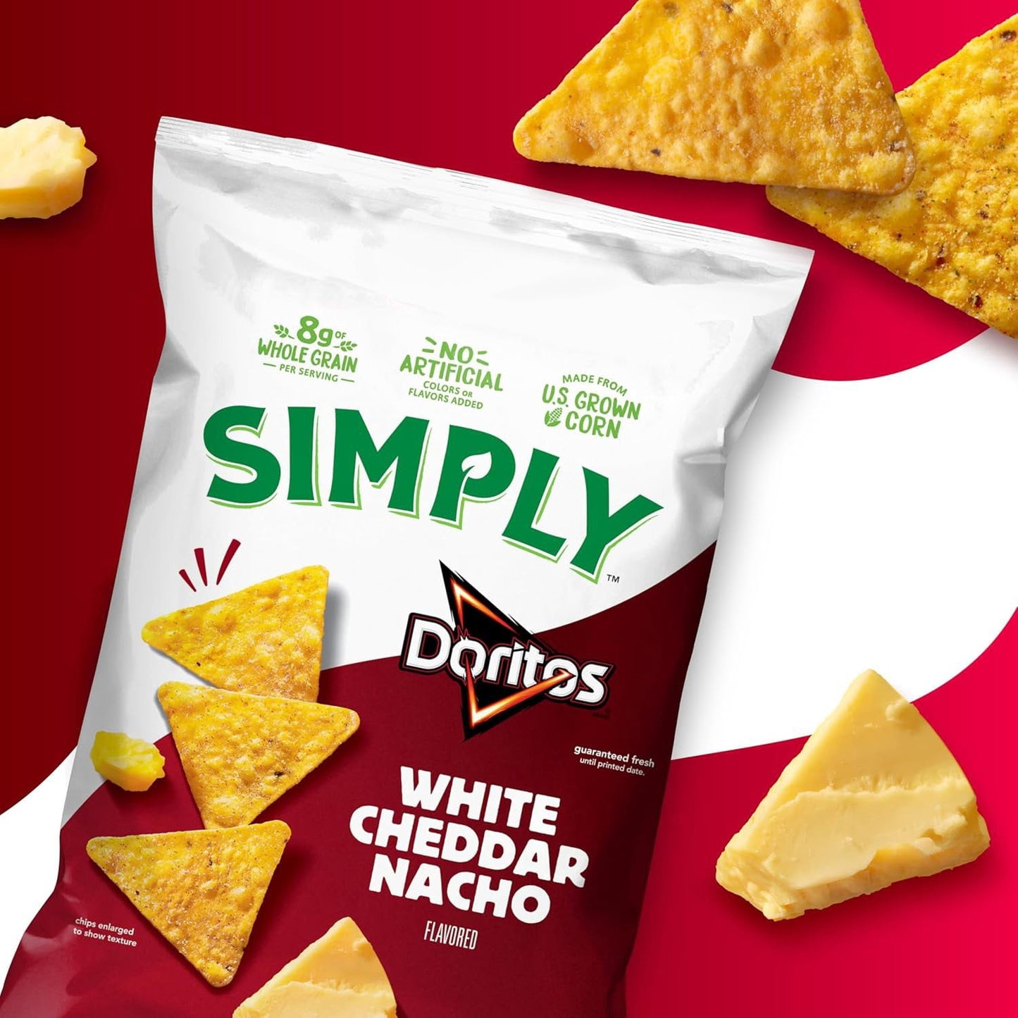 Simply Doritos White Cheddar Nacho Tortilla Chips, 15.25 oz.