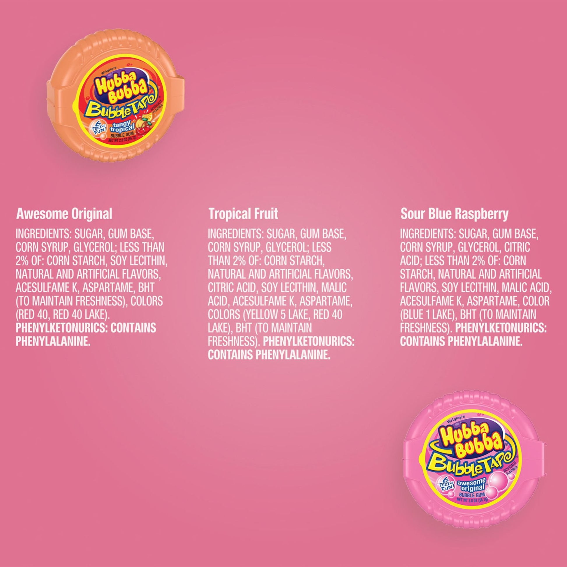Hubba Bubba Bubble Tape Gum, 2 oz., 12 pk.