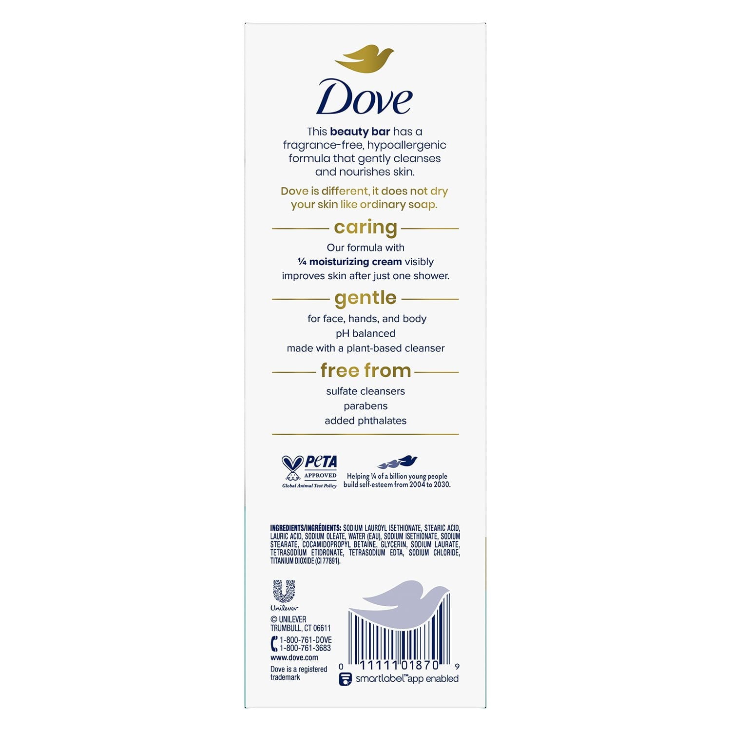 Dove Beauty Bar Soap, Sensitive Skin, 3.75 oz., 16 ct.