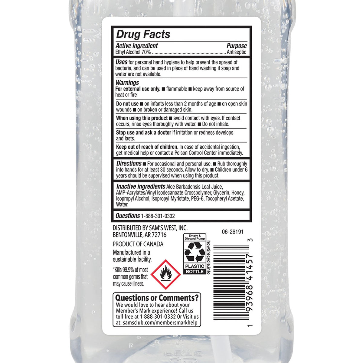 Member's Mark Hand Sanitizer, 67.6 fl. oz.