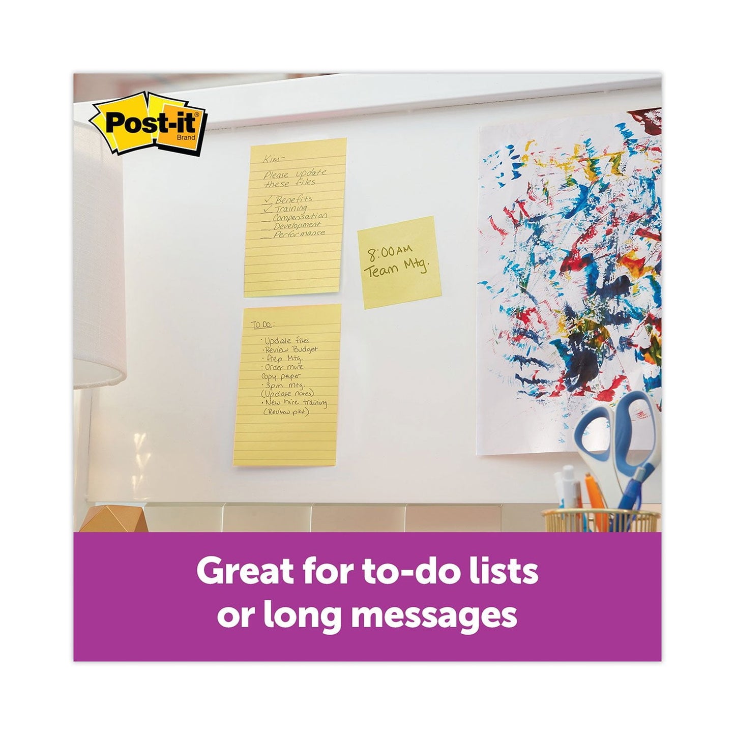Post-it Notes Super Sticky - Canary Yellow Note Pads, 4 x 6, Lined, 90/Pad - 5 Pads/Pack