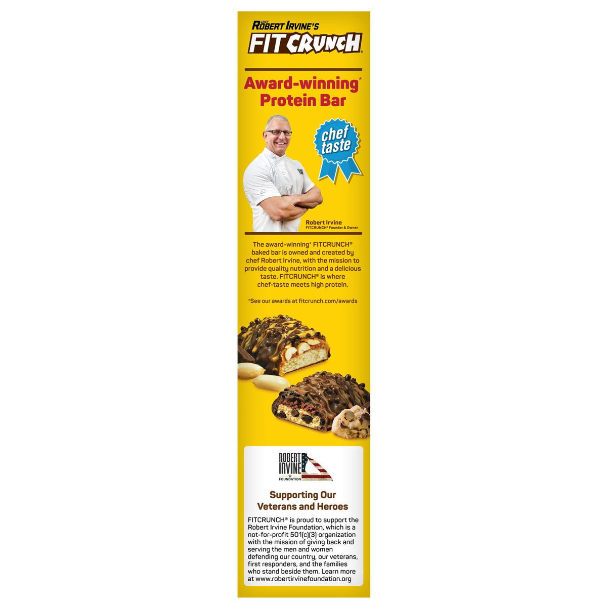 Chef Robert Irvine's FITCRUNCH High Protein Baked Bars, Variety Pack, 1.62 oz. 18 ct.