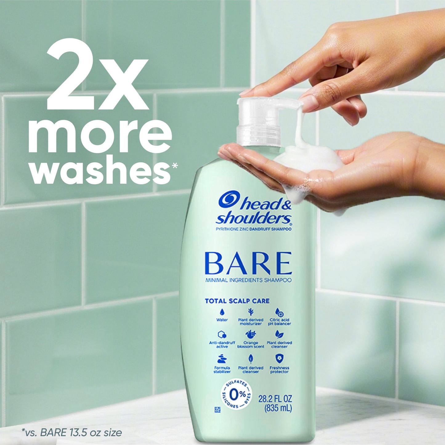 Head & Shoulders Bare Total Scalp Care Shampoo, 28.2 fl. oz.