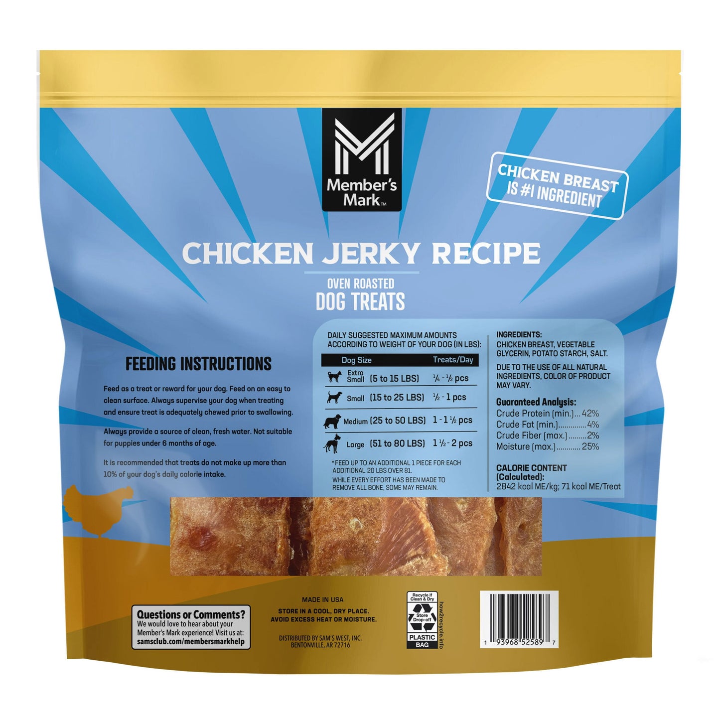 Member's Mark Chicken Jerky Recipe Dog Treats, 48 oz.