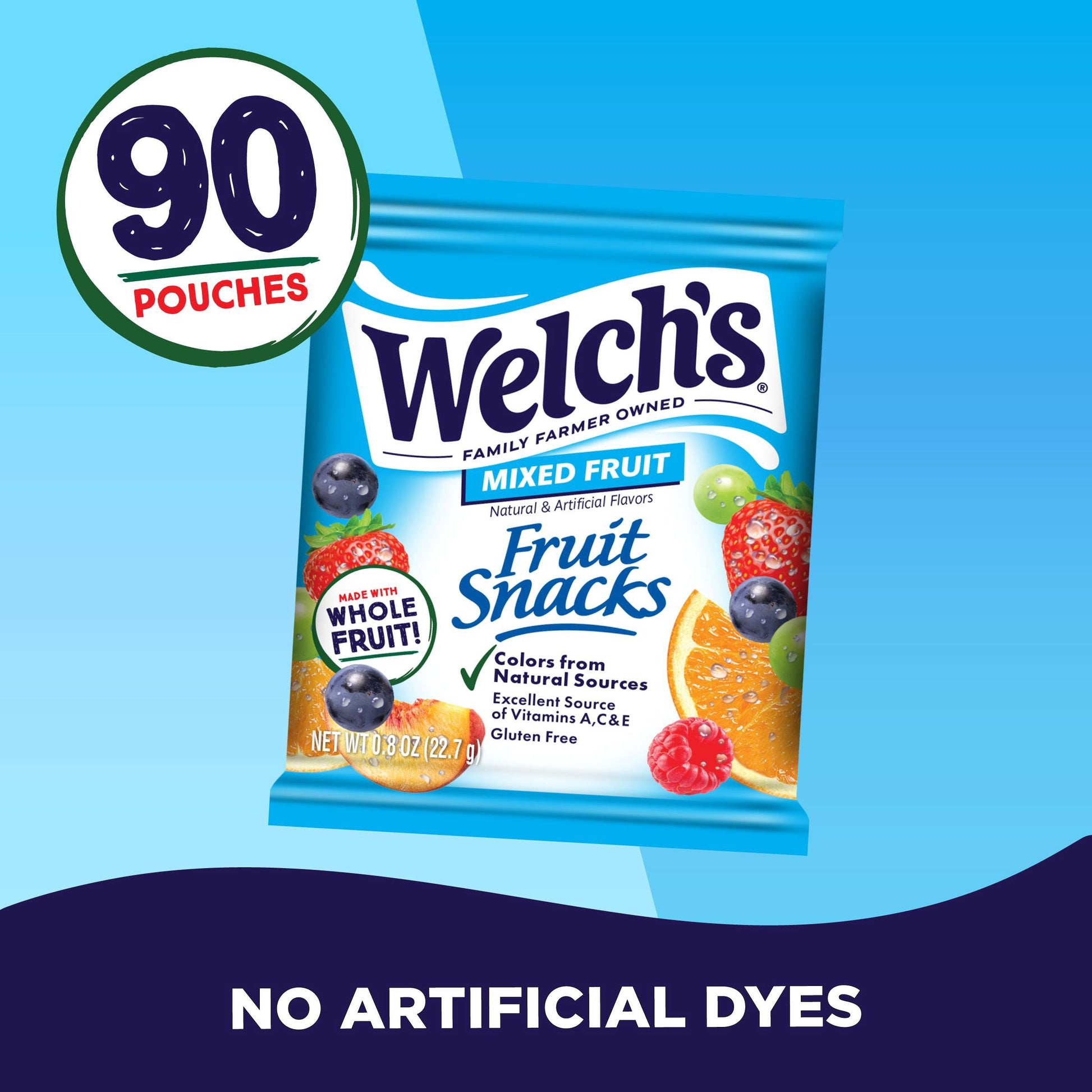 Welch's Mixed Fruit Fruit Snack, 0.8 oz, 90 pk.