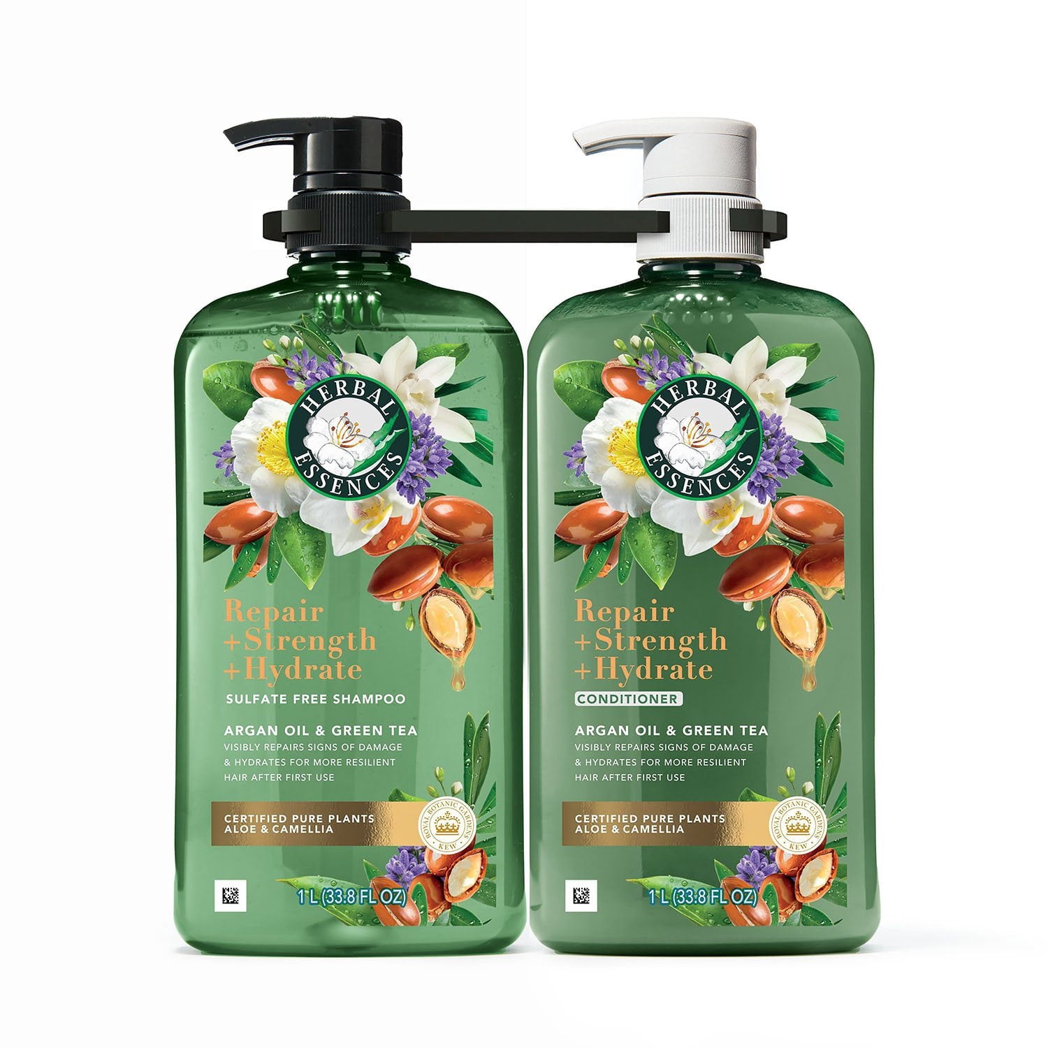 Herbal Essences Pure Plants Argan Oil & Green Tea Shampoo + Conditioner, 33.8 fl. Oz., 2 pk.