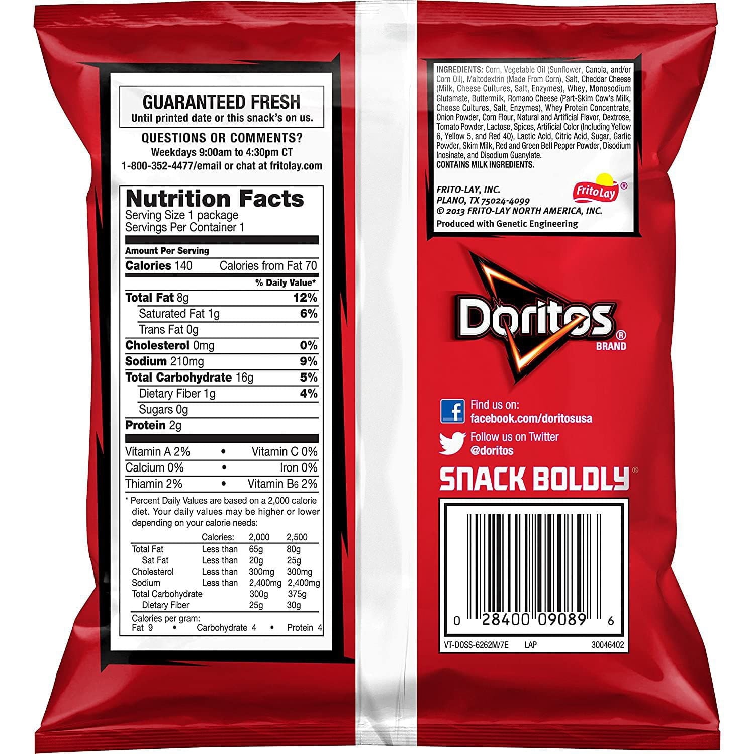 Doritos Nacho Cheese Tortilla Chips, 1 oz., 50 pk.