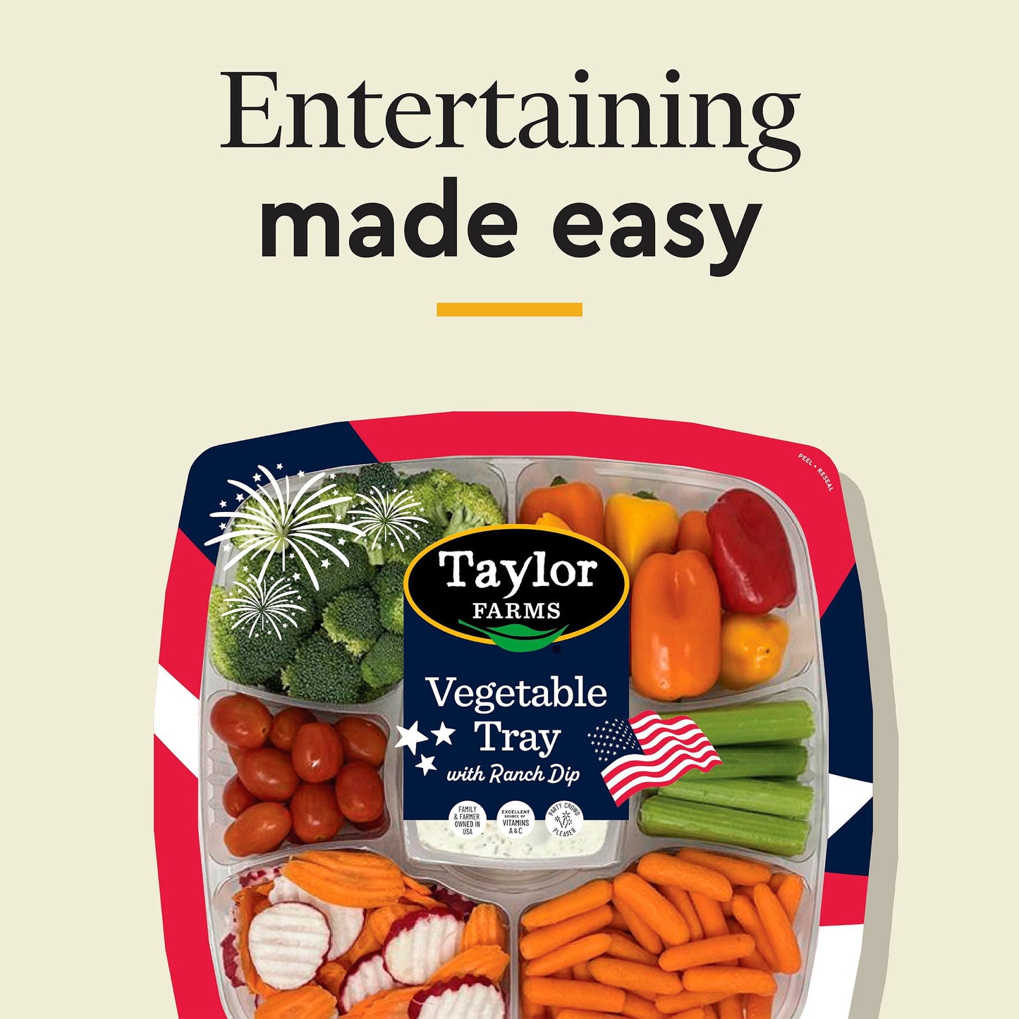 Taylor Farms Vegetable Tray with Ranch Dip, 4 lbs.