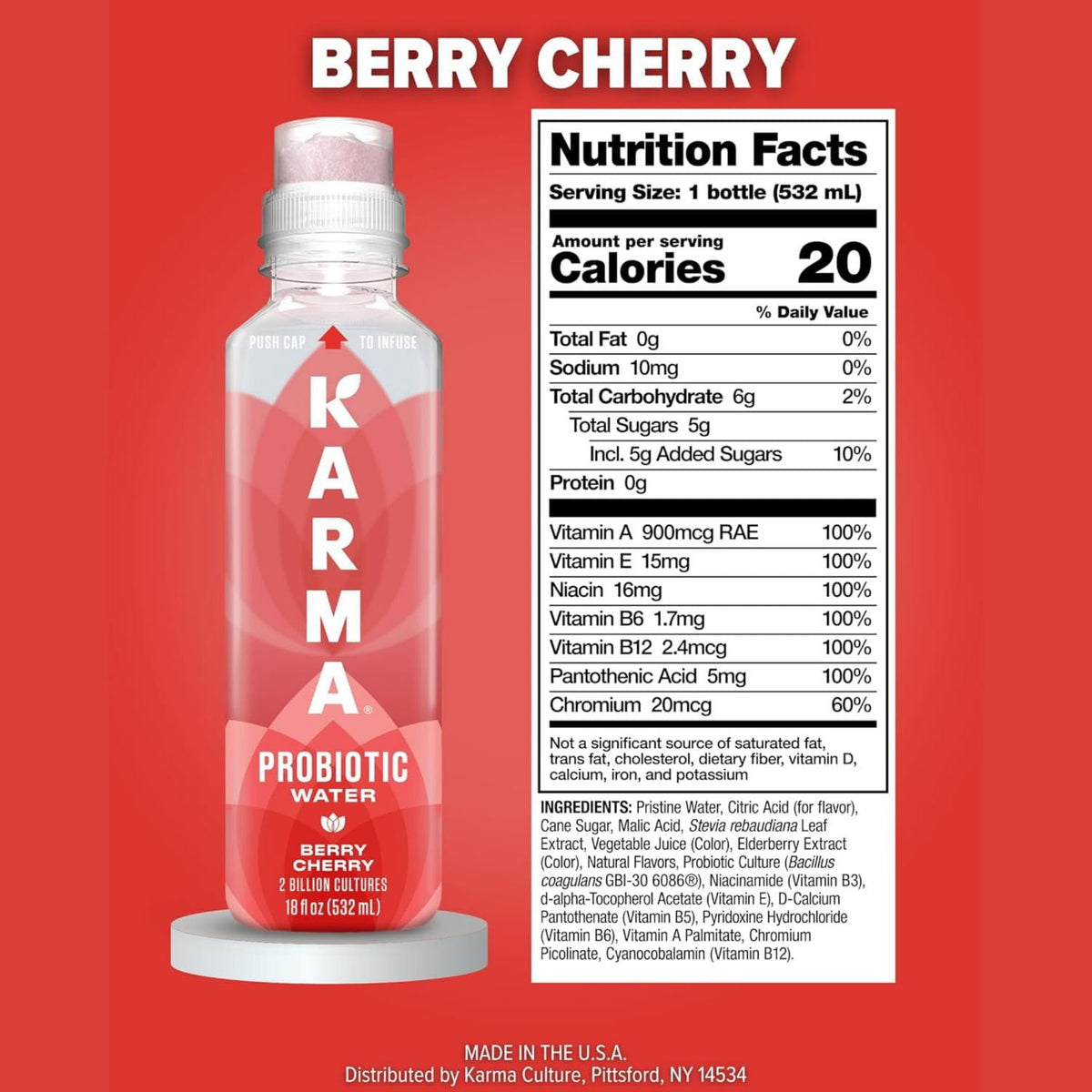 Karma Probiotic Water Variety Pack, 18 fl. oz., 12 pk.