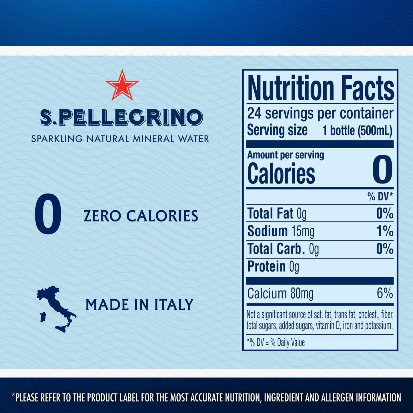 S.Pellegrino Sparkling Natural Mineral Water 16.9 fl. oz., 24 pk.