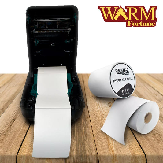 Warm Fortune Direct Zebra Thermal Shipping Labels 4" x 6" 250 labels/Roll