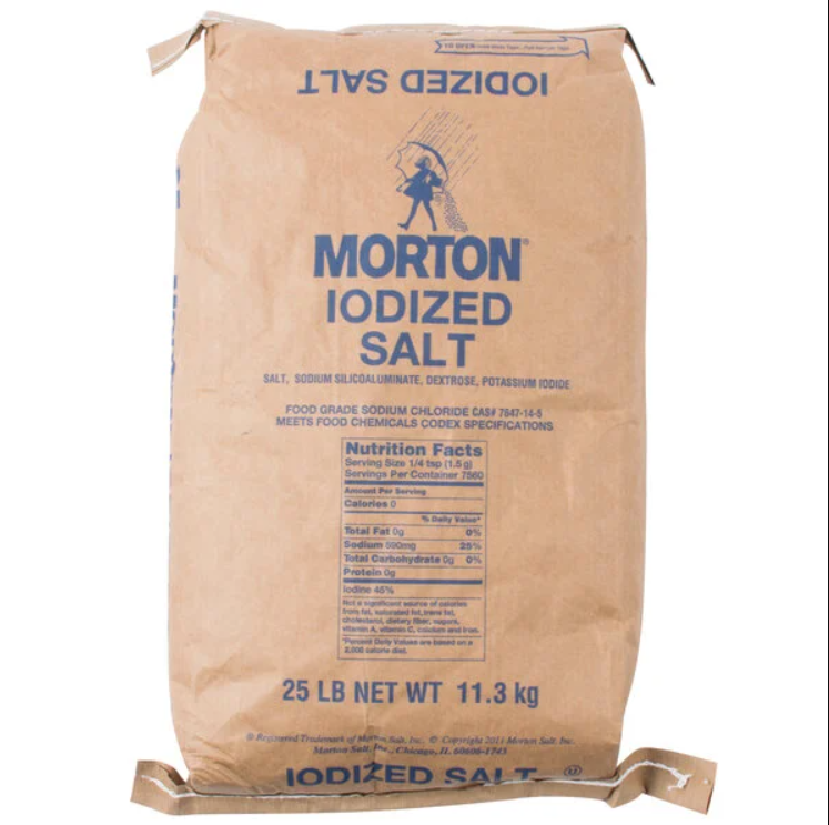 Iodized Table Salt, 25 LB.