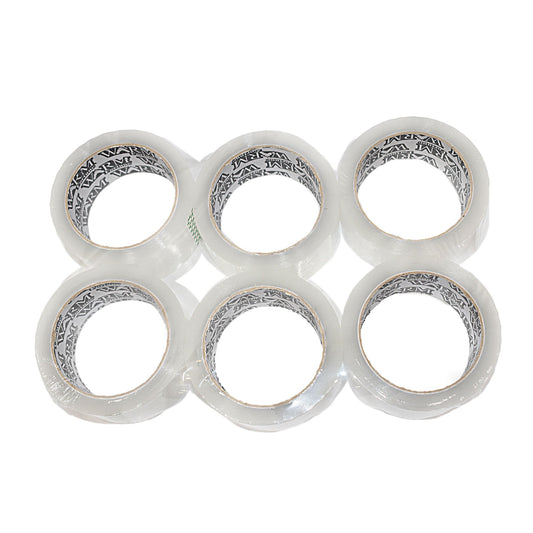 6 Rolls 2”x55YD, 2.4mil Carton Sealing Clear Packing Tape Box Shipping - Default Title
