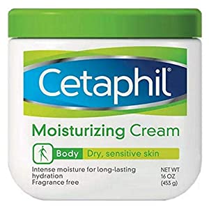 Cetaphil Moisturizing Cream for Dry/Sensitive Skin, Fragrance Free 16 oz (Pack of 2