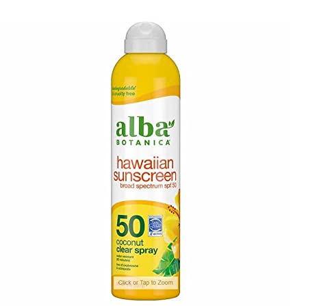 Alba Botanica Hawaiian Sunscreen Spray SPF50 with Travel Lotion SPF 30 (2 Pack)