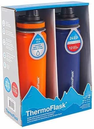 ThermoFlask 24oz Stainless Steel Insulated Water Bottles, 2-pack