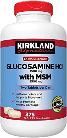 Kirkland Extra Strength Glucosamine HCI with MSM 375 Count (Pack of 2)