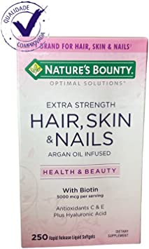 Natures Bounty Hair Skin Nails with Biotin 250 Quick Release Softgels