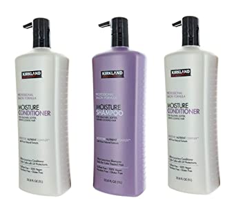 Kirkland Signature Shampoo & Conditioner Bundle- Includes One Professional Salon Formula Moisture Shampoo and Two Professional Salon Formula Conditioner
