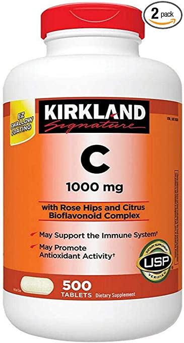 Kirkland Vitamin C with Rose Hips and Citrus Bioflavonoid Complex (1000 mg), 1000-Count Tablets