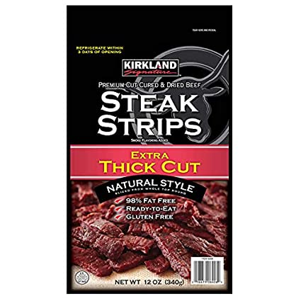 Kirkland Signature Premium GF Extra Thick Steak Strips Smoke Flavor