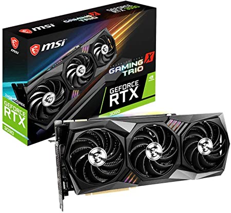 MSI Gaming GeForce RTX 3090 24GB GDRR6X 384-Bit HDMI/DP Nvlink Tri-Frozr 2 Ampere Architecture OC Graphics Card (RTX 3090 GAMING X TRIO